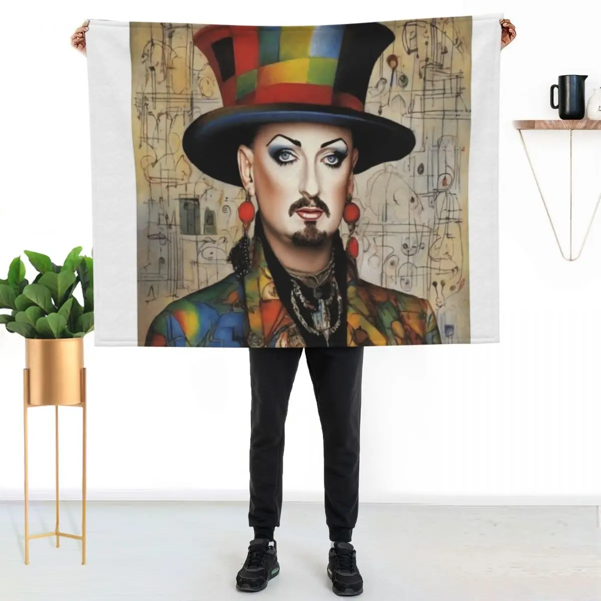

Boy George: The Art of Unique Musical Expression Throw Blanket Lightweight Warm Blanket for Travel Camping