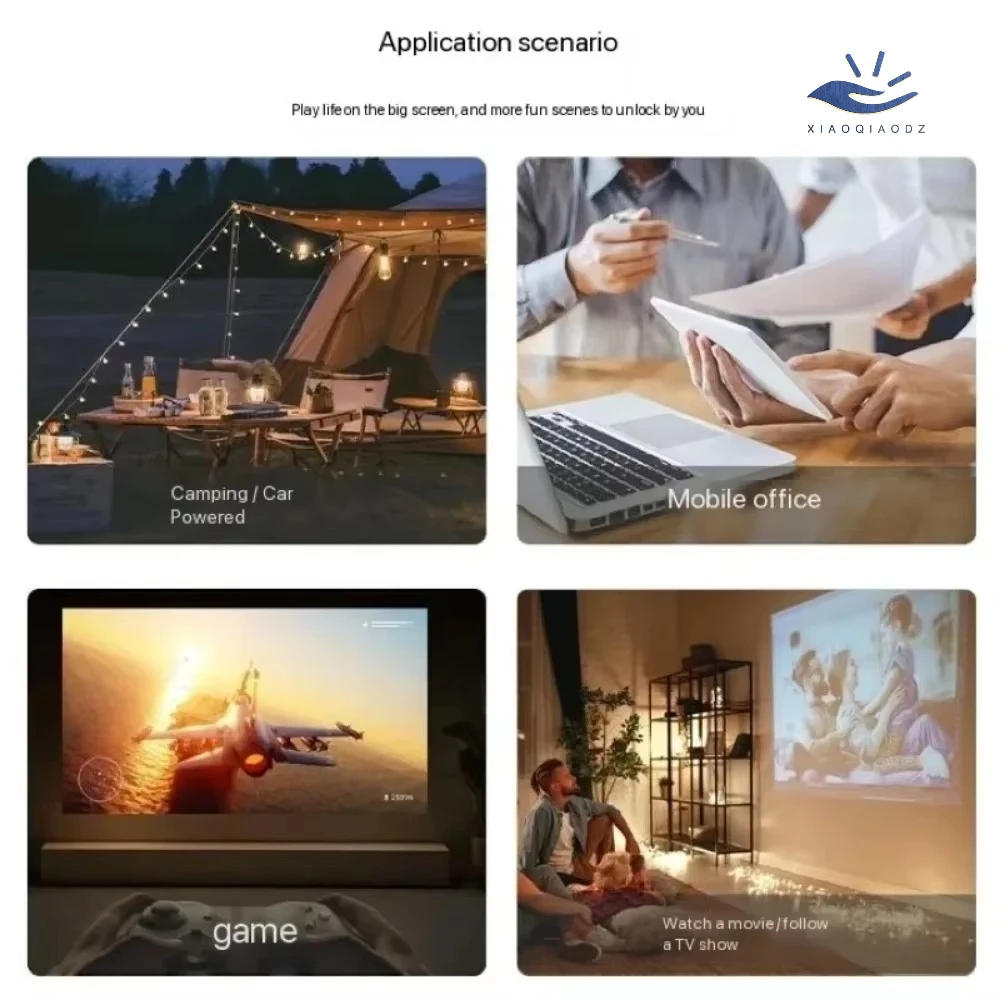 4k Portable Projector Home Theater Movie Video Cinema Tablet Android High Definition Led TV Child 1080P Native Bluetooth Wifi