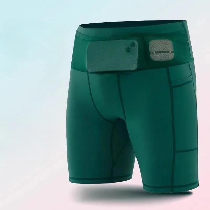 

Шорты для бега унисекс с 6 карманами для марафона, 4-дюймовые шорты для бега, быстросохнущая поясная сумка, компрессионные шорты для фитнеса и велоспорта