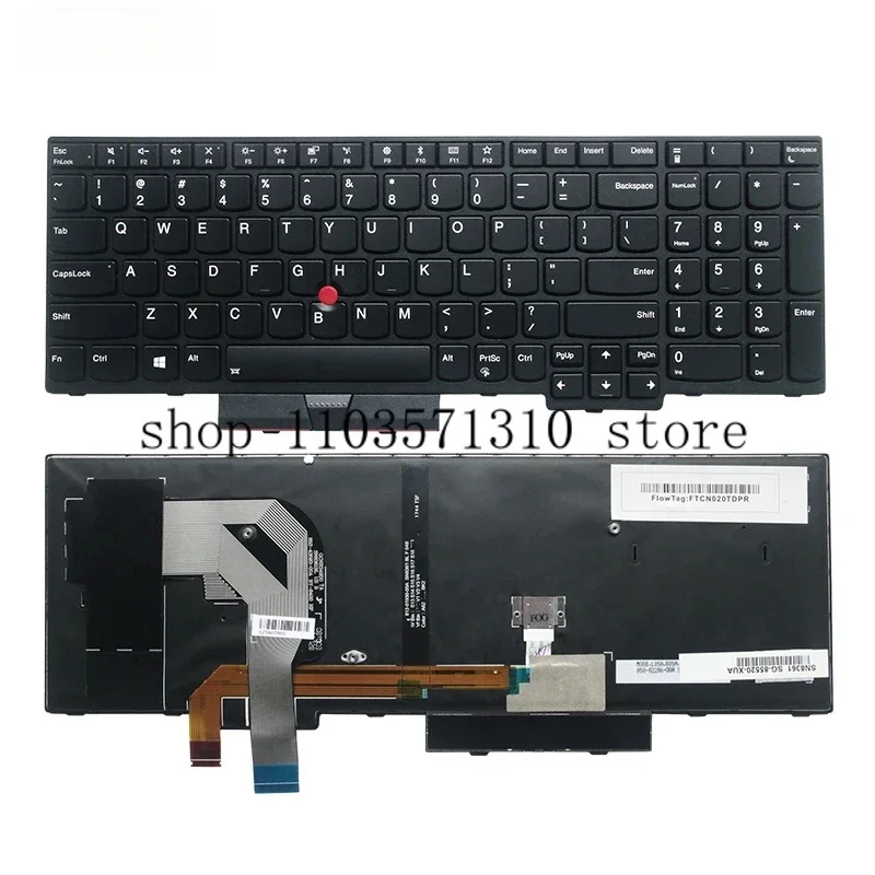 New US English Keyboard for Lenovo Thinkpad T570 P51S T580 P52S Teclado 01ER582 01ER541 SN20M07934