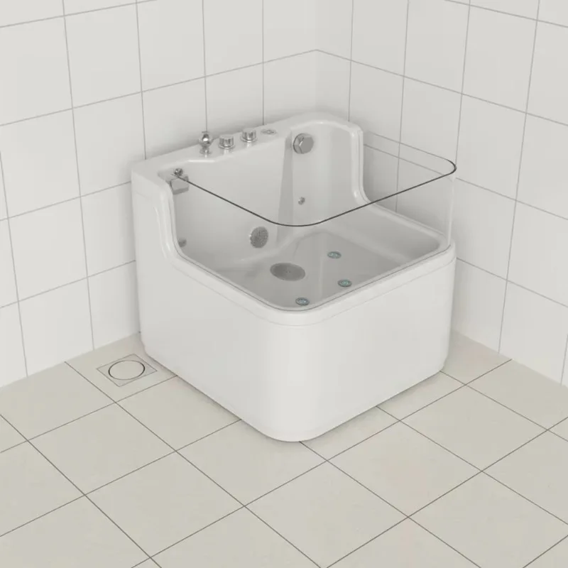 Premium Acrylic Pet Spa Tub R-03A with Waterfall & Faucet Professional Pet Grooming Bath Tub