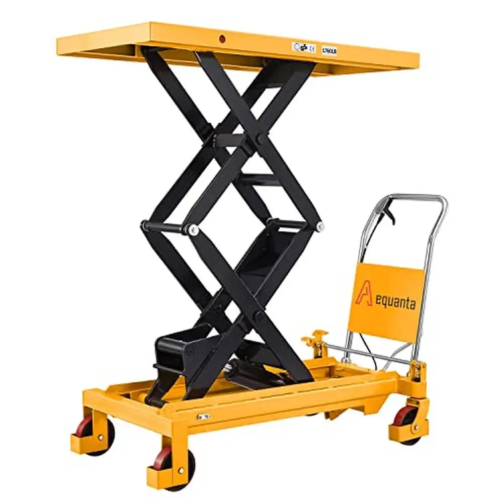 Multi-Function Hydraulic Mobile Lift Table Cart 59" Height 1760lbs Capacity Alloy Steel Construction 48" Table Size Heavy Duty