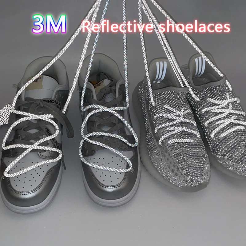 1Pair Rainbow Reflective Shoelaces For Sport Elastic Round Laces Precision Braided Shoe Strap For Flat Shoes 4 Length 23 Color