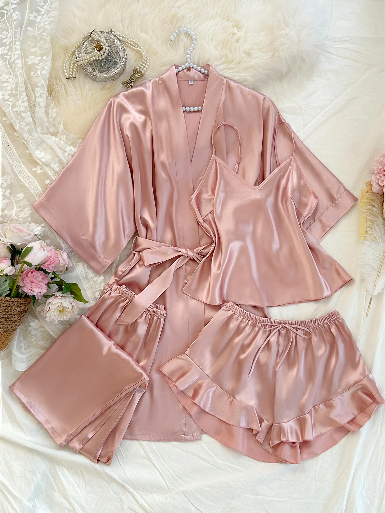 Women's Daily Multi Piece Pajama Set Exquisite Design Loungewear Set Comfortable Homewear for Multi Scenes