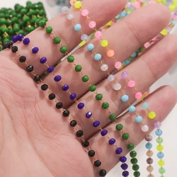 1m No Fade Crystal Stone Stainless Steel Chain Beaded Chains for Necklace Bracelet Sweater Chain Jewelry Making DIY Wholesale