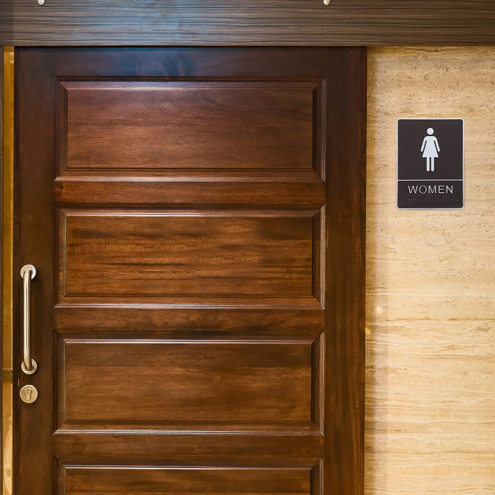 Acrylic Restroom Plaque Braille Toilet Sign All Gender Bathroom Marker Indicator Washroom