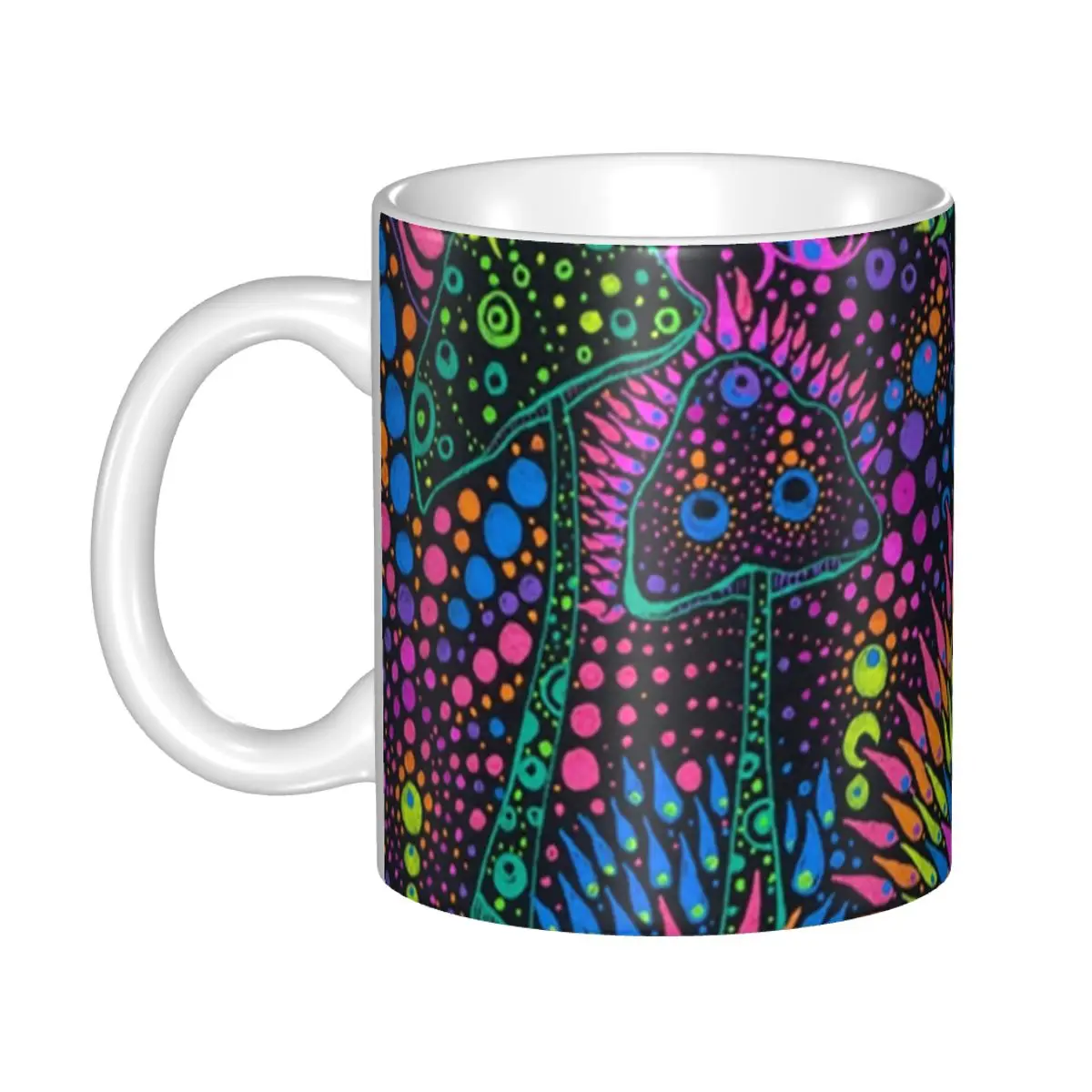 

Personalized Magic Mushroom Moonrise Trippy Psychedelic Neon Pastel Goth Mug DIY Ceramic Milk Tea Coffee Cups