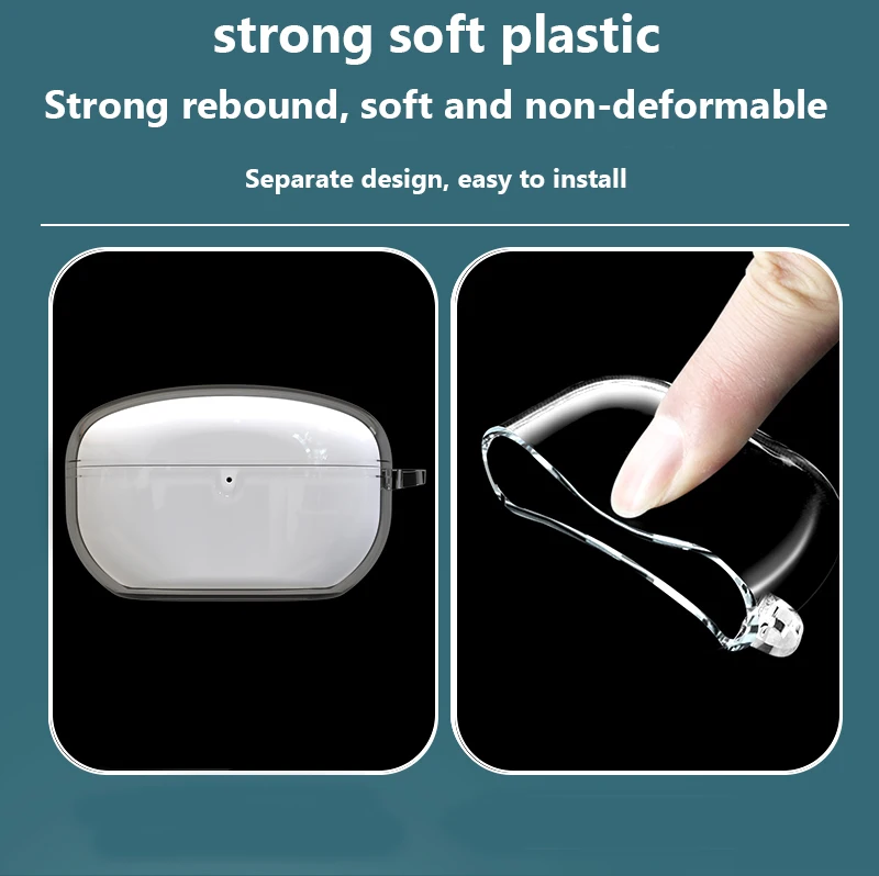 أغطية سماعات أذن من البولي يوريثان مع سلسلة مفاتيح ، حافظة مقاومة للصدمات ، جلود شفافة ، تناسب WF-1000XM5