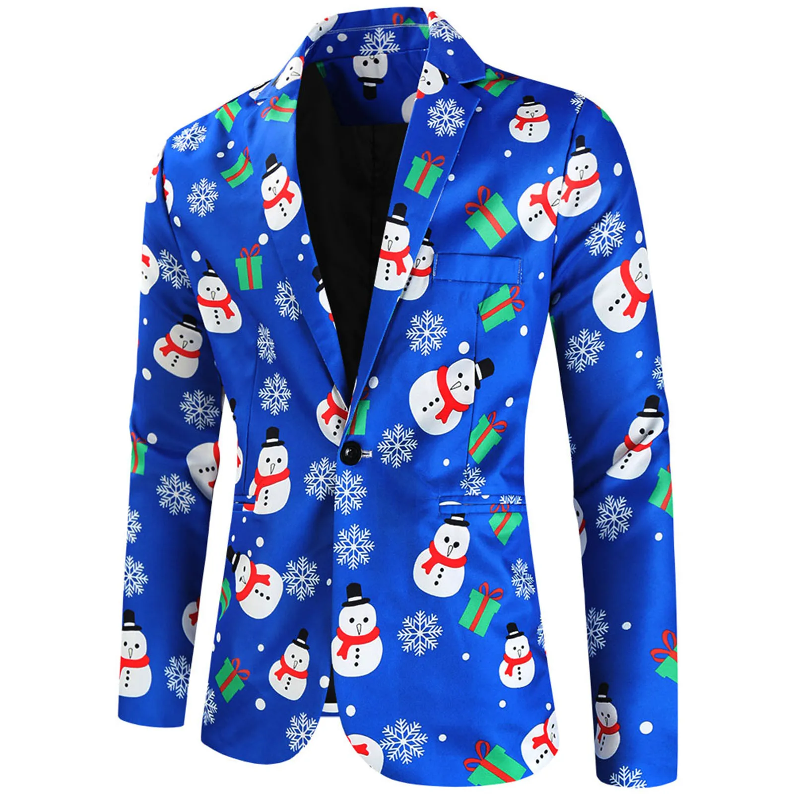 Christmas Snowman Graphic Suit Sets Men'S Slim Navidad 2 Pieces Casual Party Blazers New Year Vacation Conjuntos De Pantalones