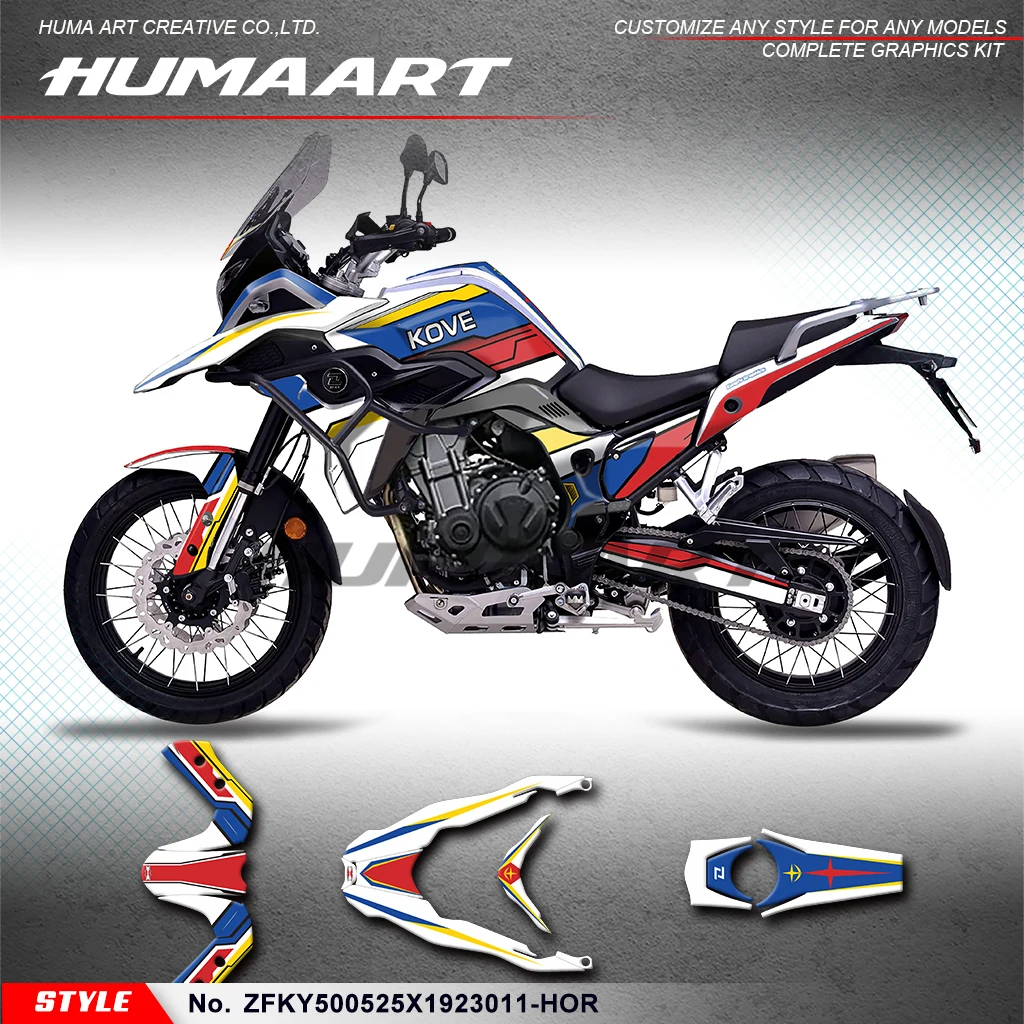 

HUMAART Motorcycle Graphics Wrap Design for KOVE 500X 525X 2019 2020 2021 2022 2023 Stickers Complete Vinyl Decal, Decoration