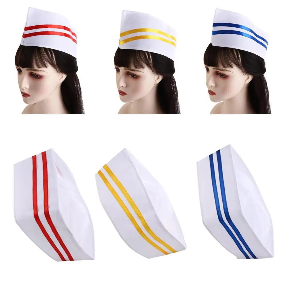 Kitchen Forward Cap Boat Shape Headwear Chef Hat Flat Breathable Cook Cap Dacron White Hotel Chef Hat Kitchen