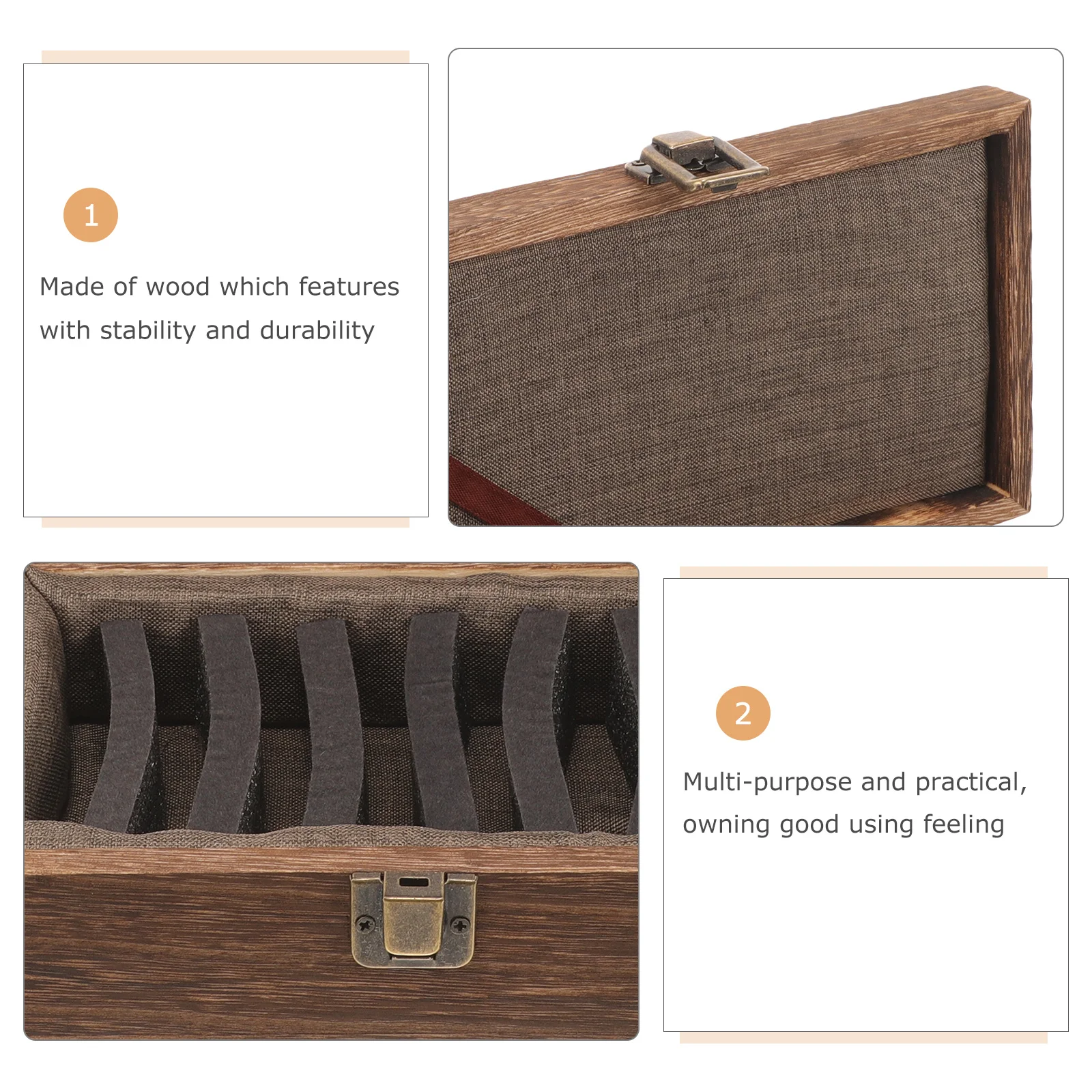 

Carbonized Paulownia Wood Seal Box Storage Compartment Boxes Stamp Case Shelf Treasure Chest and Die Holder