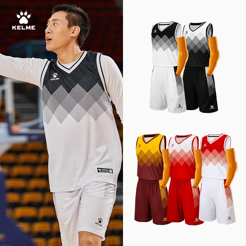 Kelme Men's Basketball Suit Customization College Student Competition Team Uniform American Training Uniform Jersey Customizatio