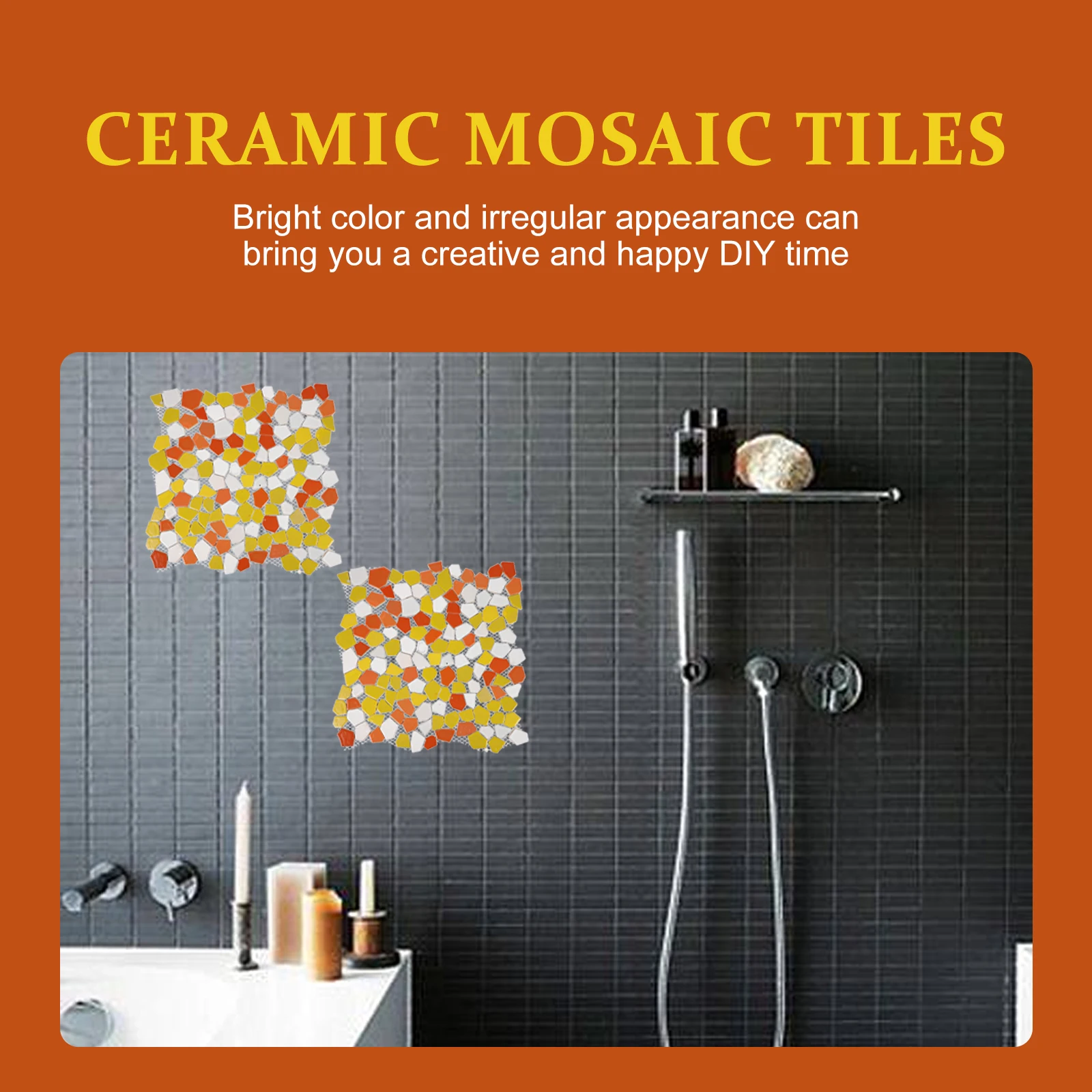 

Mosaic Tiles Ceramic DIY Craft Pieces Bright Irregular Shaped for Home Garden Decor Art Supply Ceramic Tiles for Crafts
