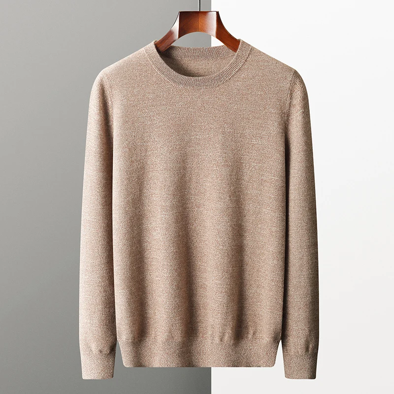 سترة رجالية عالية الجودة من الكشمير 100% برقبة دائرية - بلوفر خريف وشتاء بقصة ضيقة وأكمام طويلة، ناعم ودافئ ومريح #3