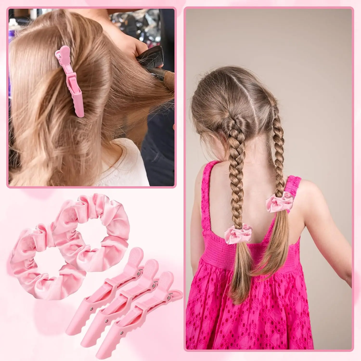 Новинка 2023 года, 14 шт., набор щеток для волос с гладкой спинкой, щетка для волос с щетиной и распылителем, зажим для волос, щетка для кромок для женщин (розовый)