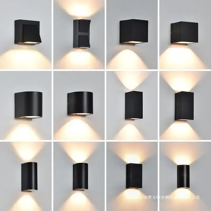 IP65 LED Wall Lamp Outdoor Sconce Balcony Porch Light Garden Yard Aisle Decor Lighting Indoor Bedside Lamp Aluminium AC110V 220V