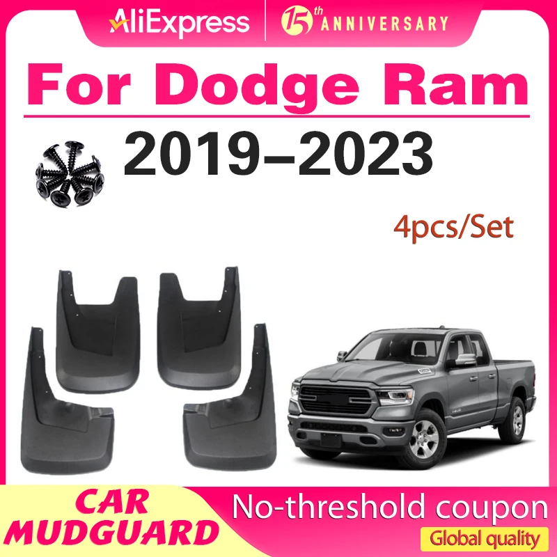 

MudFlaps for DODGE RAM 1500 2019-2023 2020 2021 Mudguards Mud Flaps Splash Guards Front Rear Wheels Fender Car Accessories 4Pcs