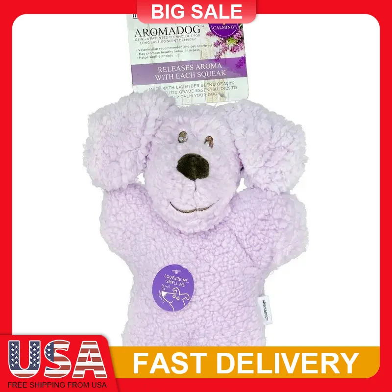 

Lavender Scented Dog Toy Fleece Plush Calming Aromatherapy Squeaky Soft Cuddle Stress Relief Pet Puppy Chew Play Fun