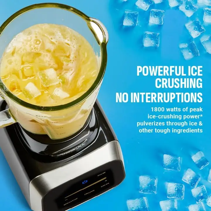 خلاط سمارت برو، BL6018، تقنية الاستشعار الذكية للمزيج الناعم، Frappes، Salsas، 1800 واط و68 أونصة. إبريق زجاجي