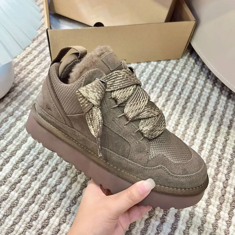 2025 الشتاء أحذية نسائية فاخرة القطن الثلوج الأحذية تنوعا حذاء كاجوال للجنسين سميكة أفخم الدافئة عدم الانزلاق حذاء من الجلد #6