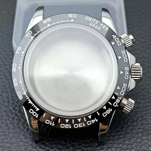 Silvery/Gold 39.3mm Men's Watch Steel Case VK63 Movement Watch Accessories Fits 20mm Strap Watch Box Chronograph Watch