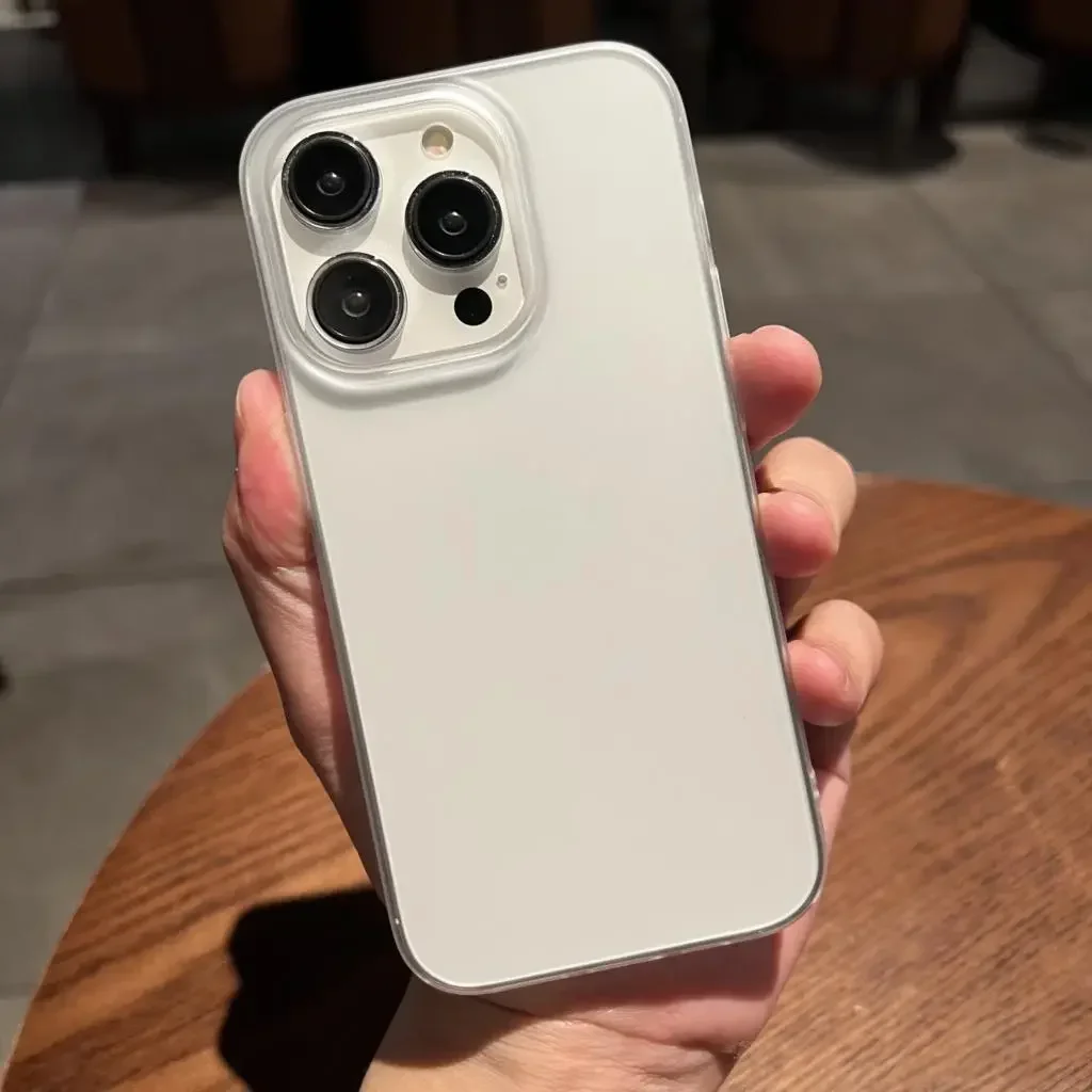 

Ultra-thin matte hard PC translucent clear phone case for iPhone 16 Pro 15 14 Plus 13 12Pro Max, shock-resistant slim back cover