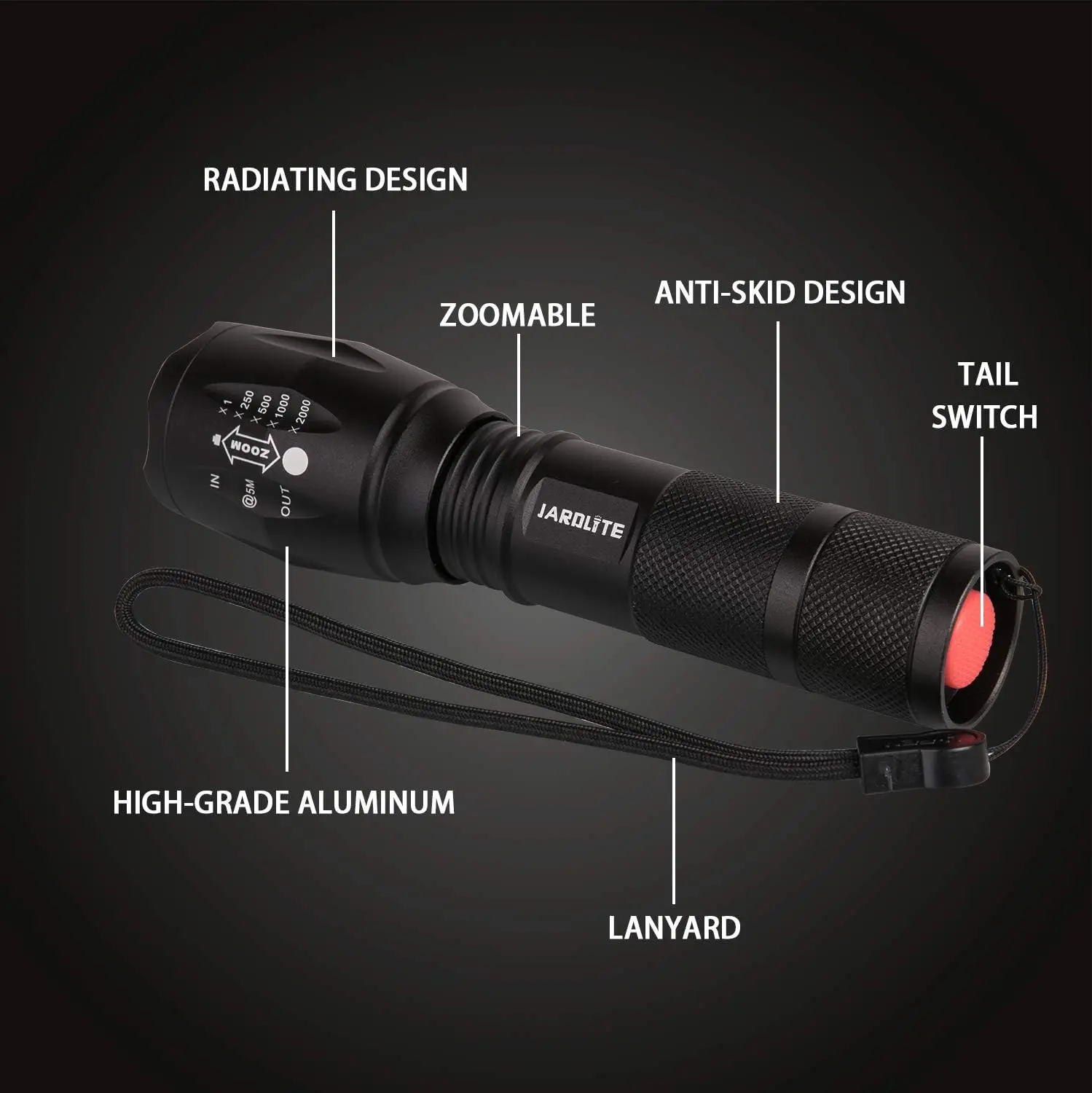 8 Pack LED Flashlight, Adjustable Focus, Water Resistant with 5 Modes for Outdoor Use
