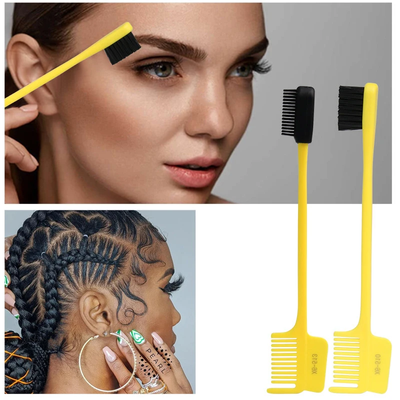 プロフェッショナル双頭眉毛ブラシコーム眉毛シェイパーグルーミング眉毛サロンダストブラシスタイリングアクセサリーメイクアップツール