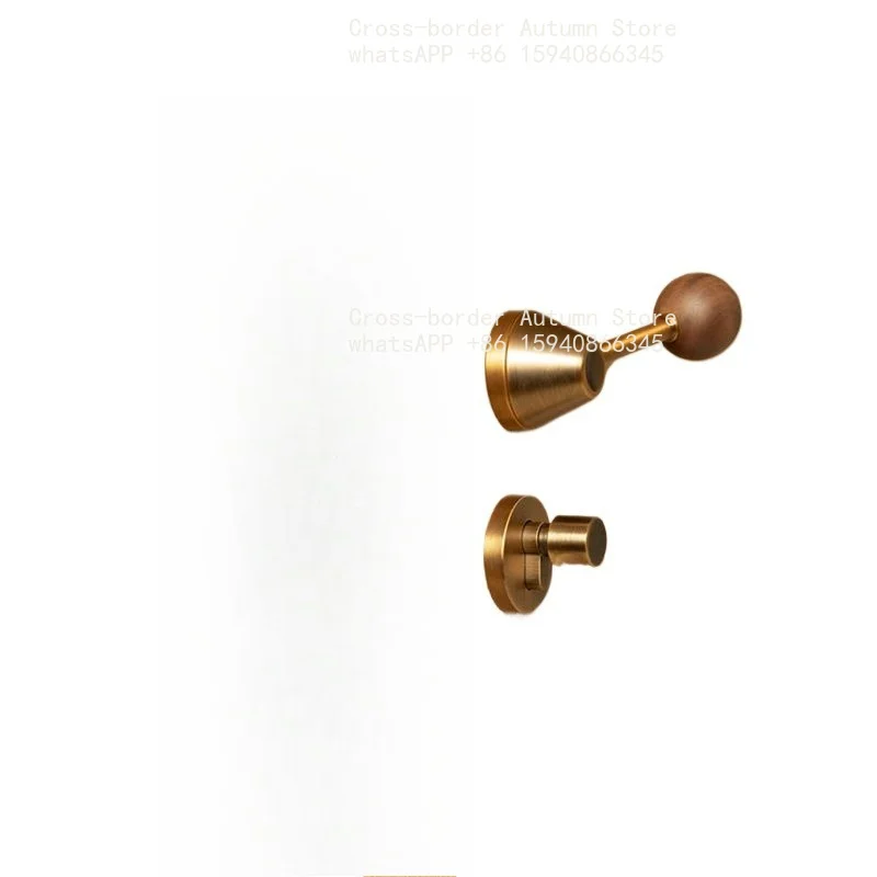 Medieval style door handle indoor household door lock walnut split magnetic suction silent room retro bedroom door lock