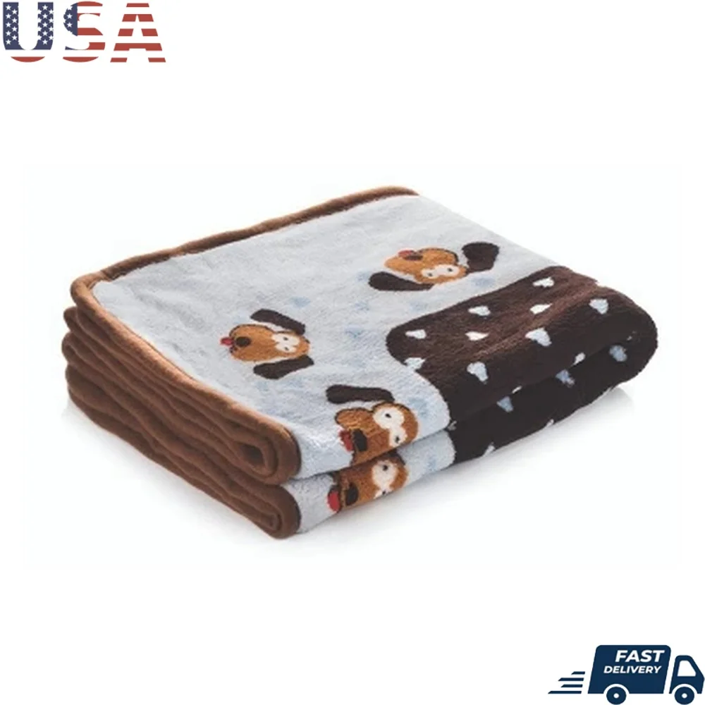 

Soft Cozy Pet Blanket Machine Washable Durable Fleece Cover Dogs Cats Large Size 48x30 Extra Comfort Protection Furniture Travel
