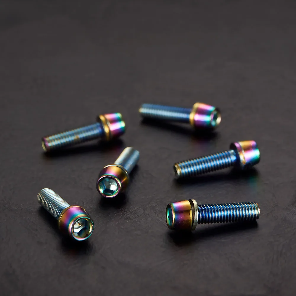 6Pcs/Set Bicycle Handlebar Screws Colorful Stainless Steel M5*18MM MTB Bike Handle Bar Stem Riser In Bolts