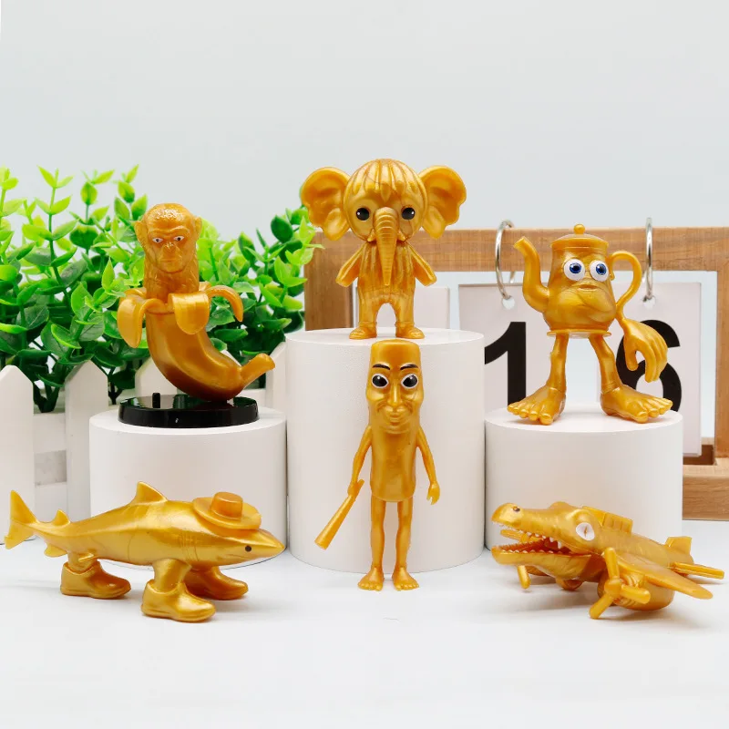 

Gold Tung Tung Tung wooden stick figure Shanhaijing creative spoof abstract model doll desktop toy ornament gift
