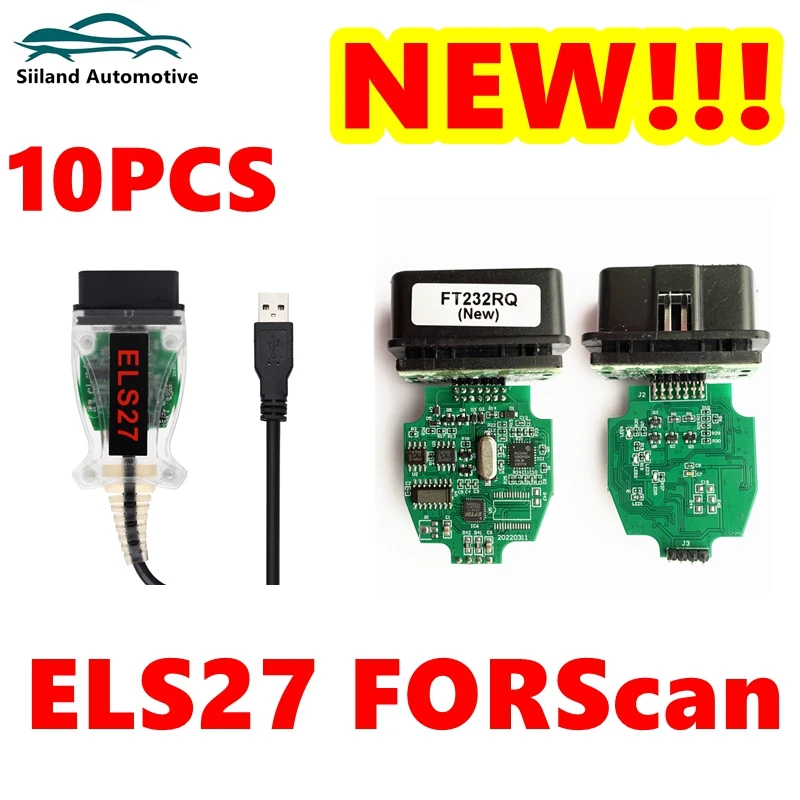 

10pcs/ Lot High Quality ELS27 FORScan V2.3.8 PIC24HJ128CP504+FT232RQ Chip OBD2 Diagnostic Cable For FORD/Lincoln/Mercury/Mazd