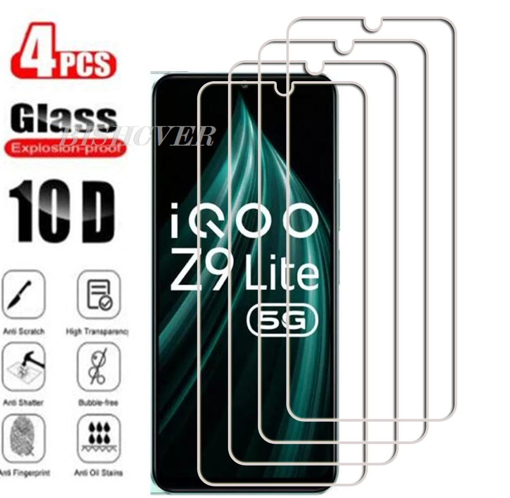 4Pcs Tempered Glass FOR Vivo iQOO Z9 Lite 5G 6.56