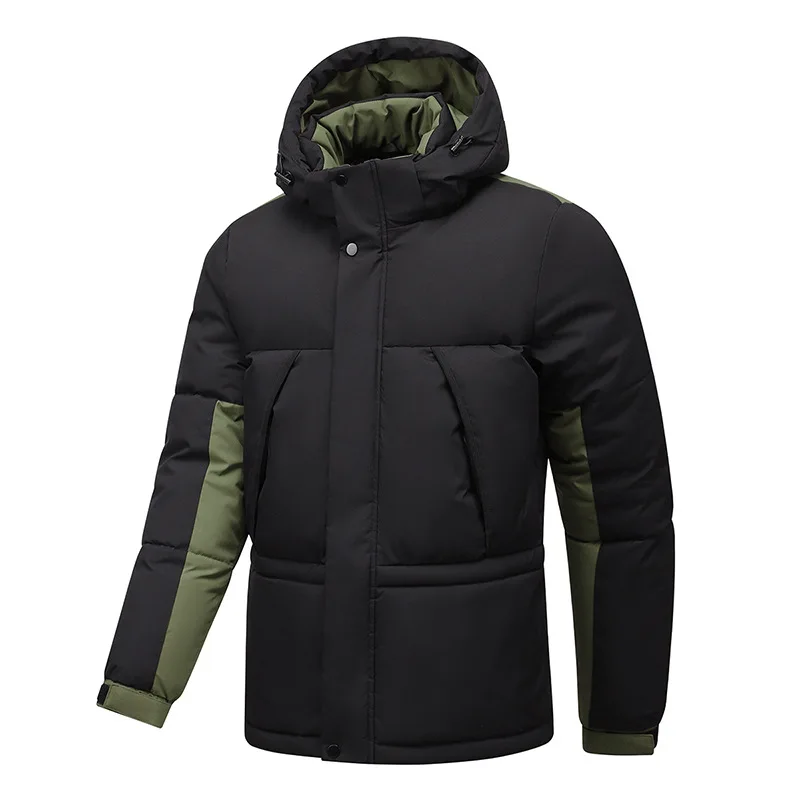 Men's Thickened Cotton-Padded Winter Coat with Detachable Hat Casual Warm Loose Trendy Jacket