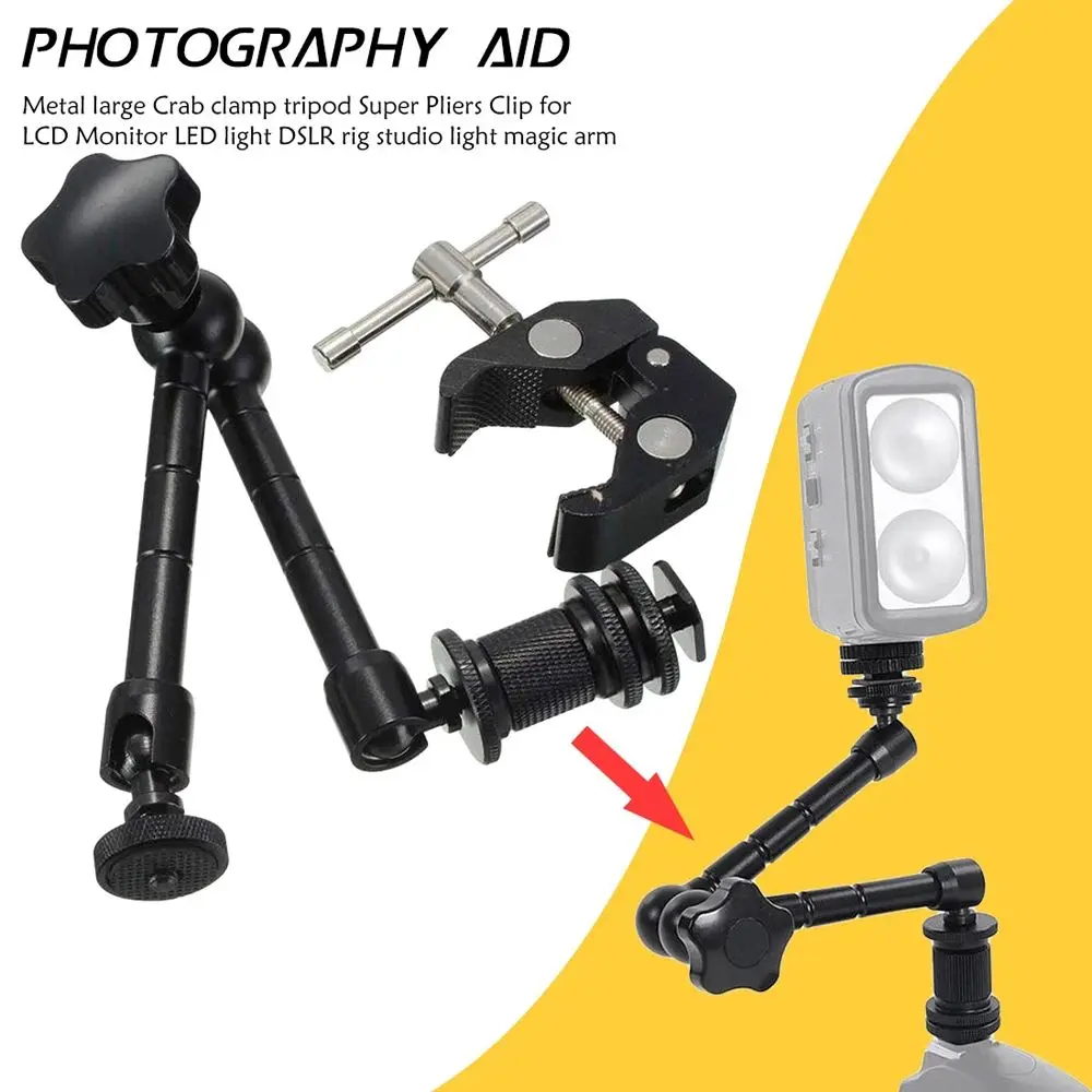 

SLR DSLR Adjustable Camera Flash Mounting Monitor Metal LCD Video Super Clamp 11 Inch Magic Articulated Arm Magic Arm