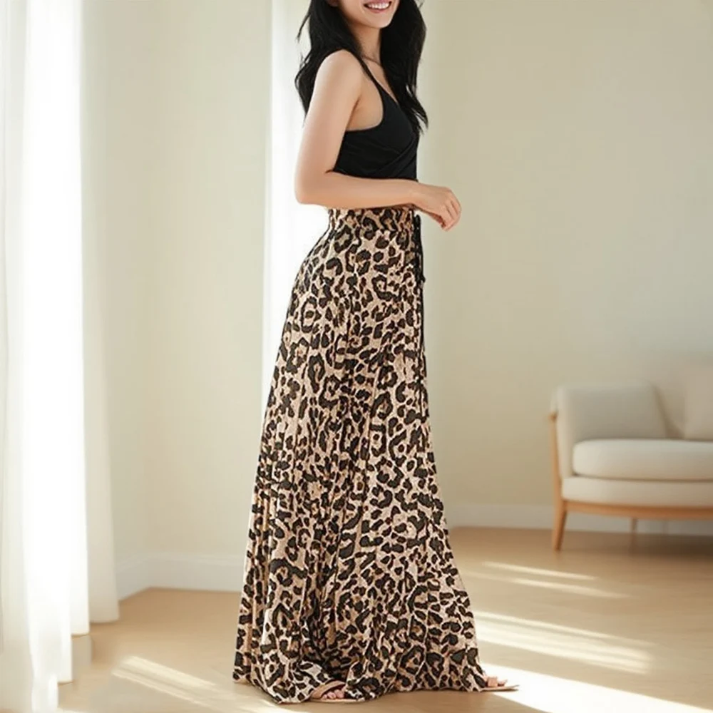 Estate elegante moda Harajuku slim fit abiti femminili larghi casual gonne tutte abbinate gonna a trapezio a vita alta patchwork stampata