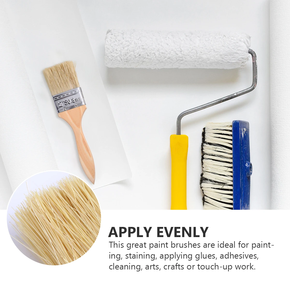 

10Pcs Chip Paint Brushes Natural Bristles Wood Handle for Painting Staining Cleaning Glue Brush Home Kitchen Glue Brush