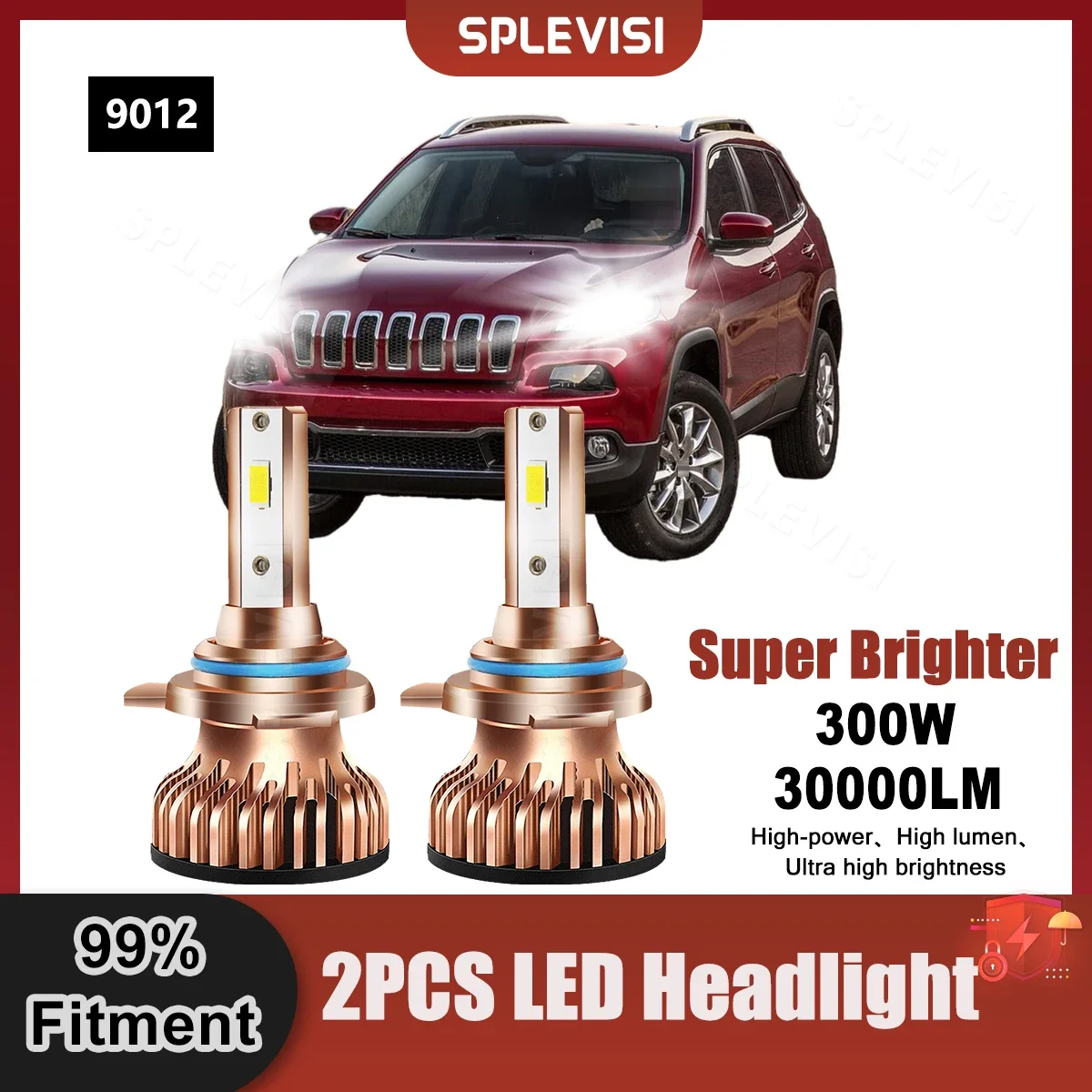 

2PCS 9012 LED Headlight Bulbs 9V-24V Superior CSP Chips 30000LM For Jeep Cherokee KL 2013 2014 2015 2016 2017 2018 Car Lights