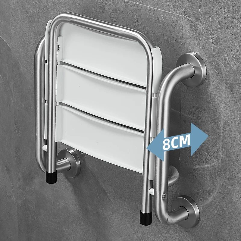 Barrier-free Bathroom Chairs Hidden Wall Mounted Folding Chair Shower Chair Stainless Steel Footstool for Bathing Saving Space