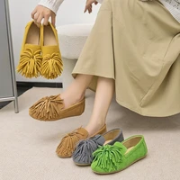 AIYUQI Women's Flat Shoes Genuine Leather 2026 New Tassel Women's Loafers Large Size Ballet Mary Jane Shoes For Women - Image 3