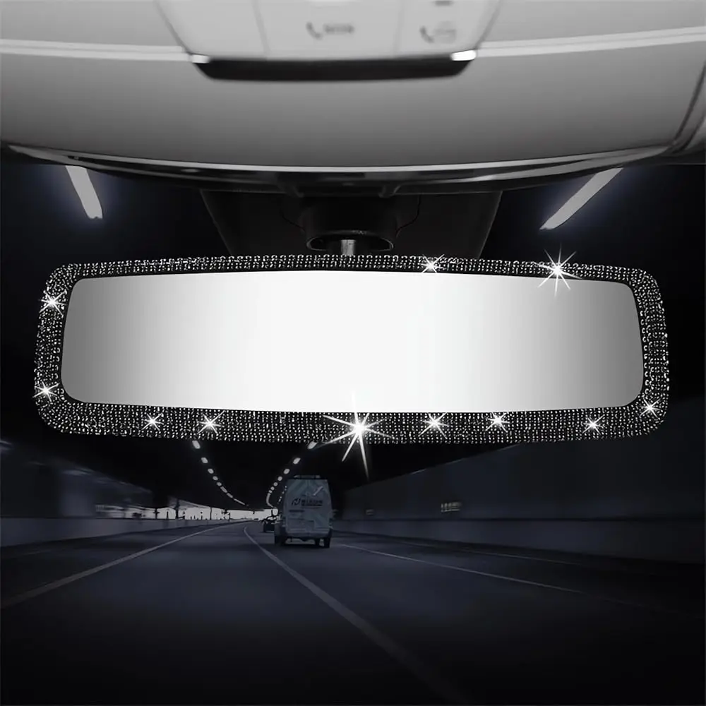 

Блестящее зеркало заднего вида для автомобиля со стразами - Автомобильные аксессуары с кристаллами и бриллиантами для женщин - Стильный декор для интерьера автомобиля