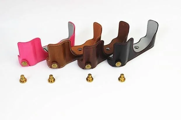 حافظة كاميرا جلدية Pu غطاء جسم نصف لباناسونيك لوميكس GF7 GF8 GF9 GF10 إزالة البطارية مباشرة