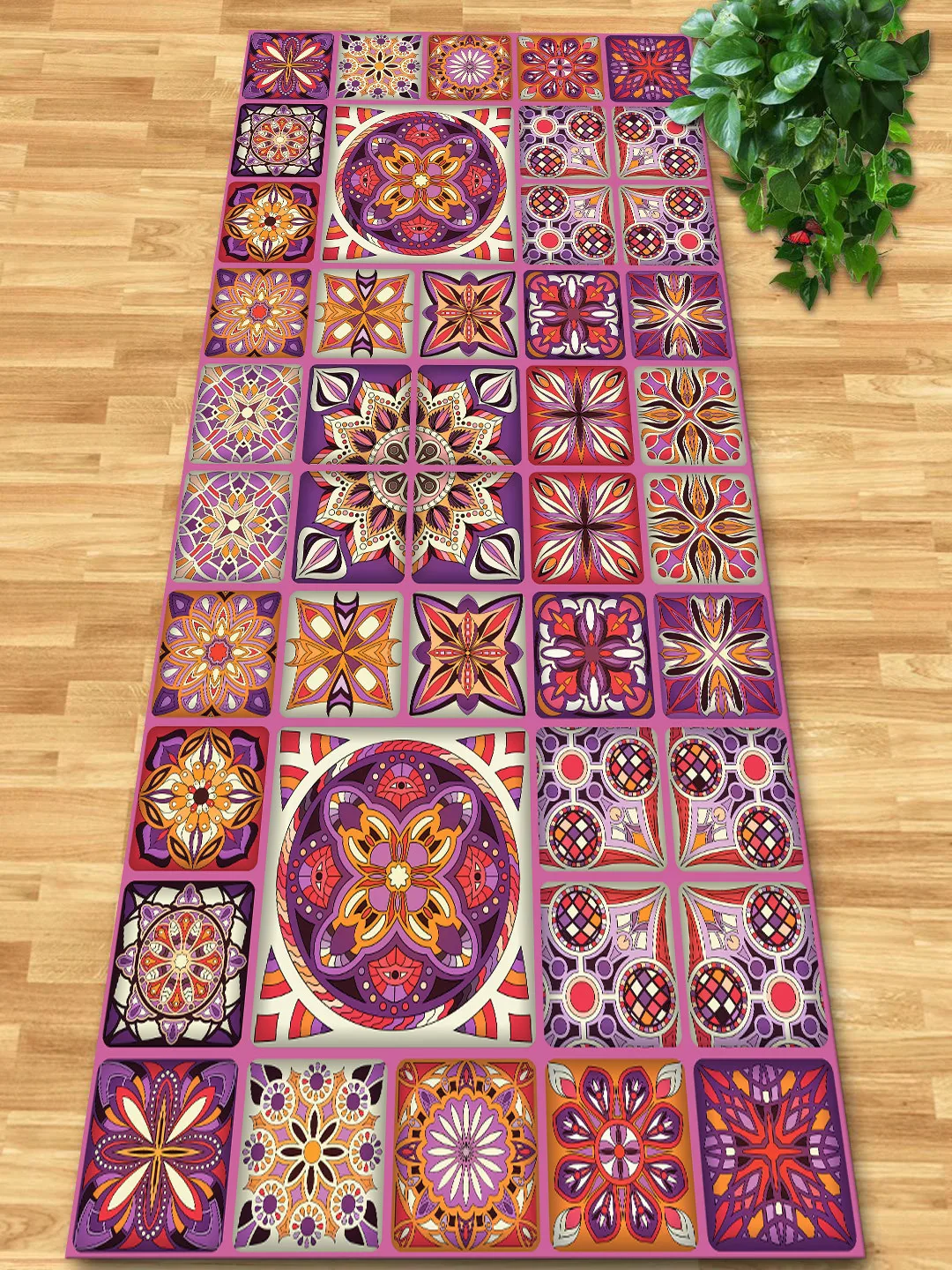 Luxury French Floral Pattern Home Hotel Aisle Runner Rug Long Corridor Hallway Carpet for Living Room Anti-slip Stairway Mat