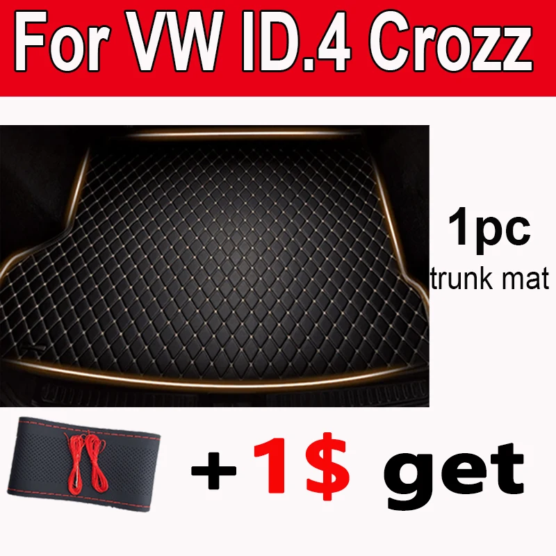 Car Mats For VW Volkswagen ID.4 Crozz 2020 2021 2022 2023 Leather Mat Car Trunk Mat Organizador Maletero Coche Car Accessories