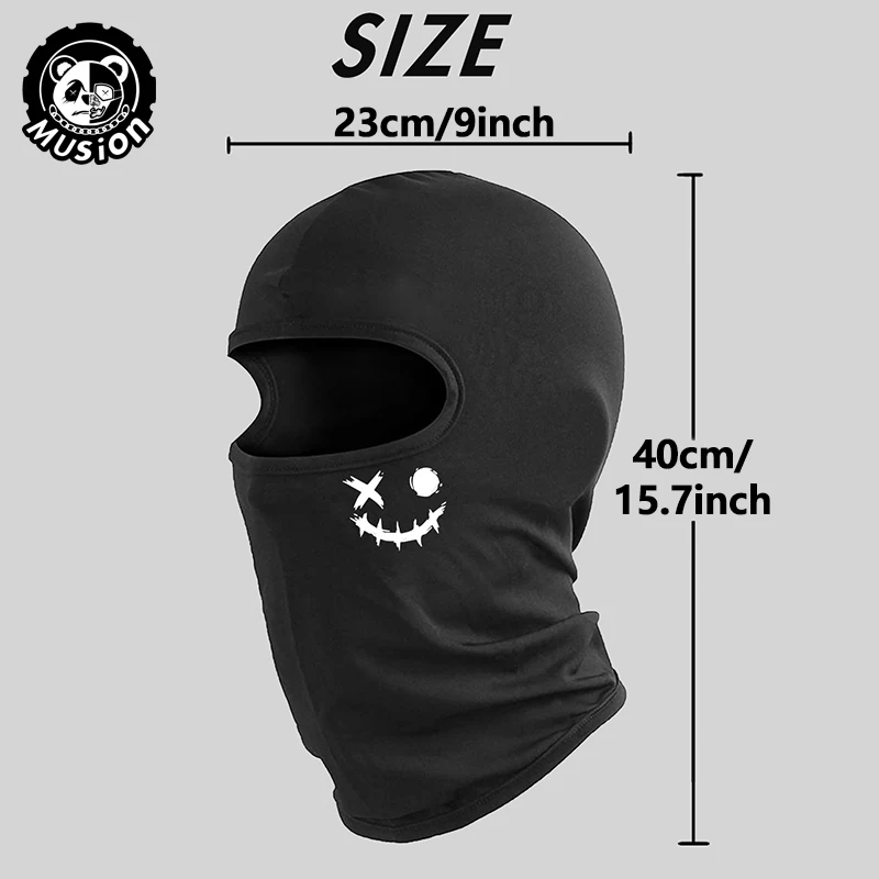 Musion Balaclava Motorcycle Mask Fashionable Print Suitable Men Women Windproof Sun Protection Full Face Breathable Mask Headsca