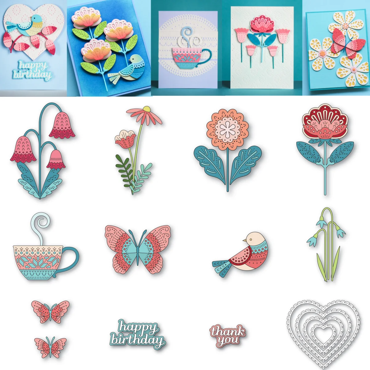 

April 2026 New Butterflies Flower Metal Cutting Dies For DIY Greeting Card Scrapbook Diary Template Decoration Embossing Album