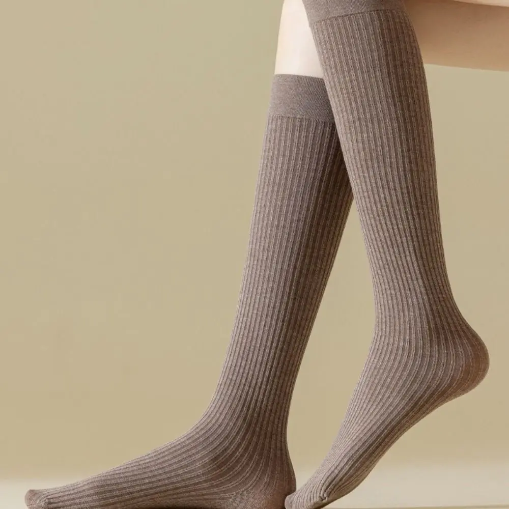 Meias Harajuku grossas para jovens, algodão simples, estilo universitário macio, cor sólida, meias casuais para jovens