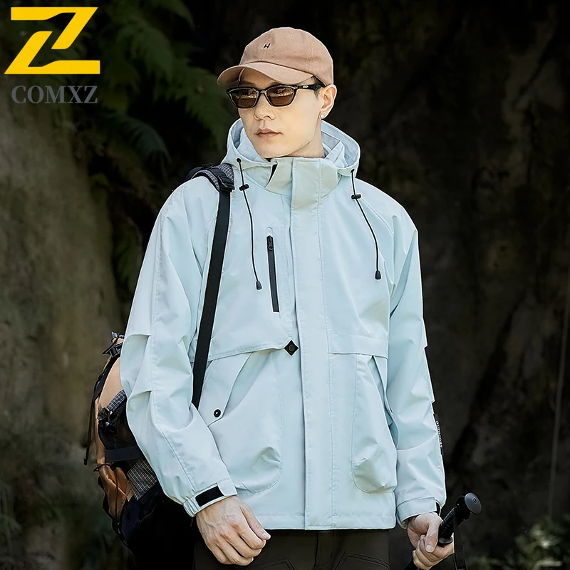 

Men's 3-in-1 Detachable Hood Jacket Winter Waterproof Windproof Thermal Outdoor Hiking Coat Fleece Lined Parka Casual Sportswear